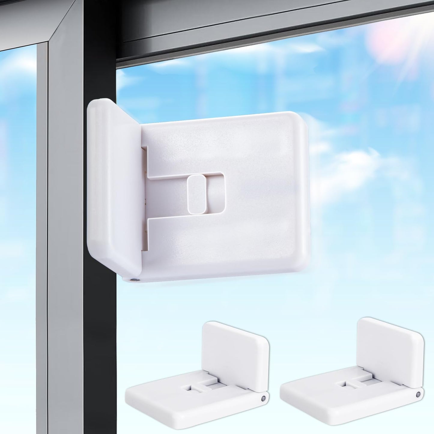 Sliding Door Lock - Sliding Glass Door Child Lock - 2 Pack Sliding Door Window Security Locks for Sliding DoorSliding WindowPatio DoorSliding Closet Door - No Drilling Tools Needed