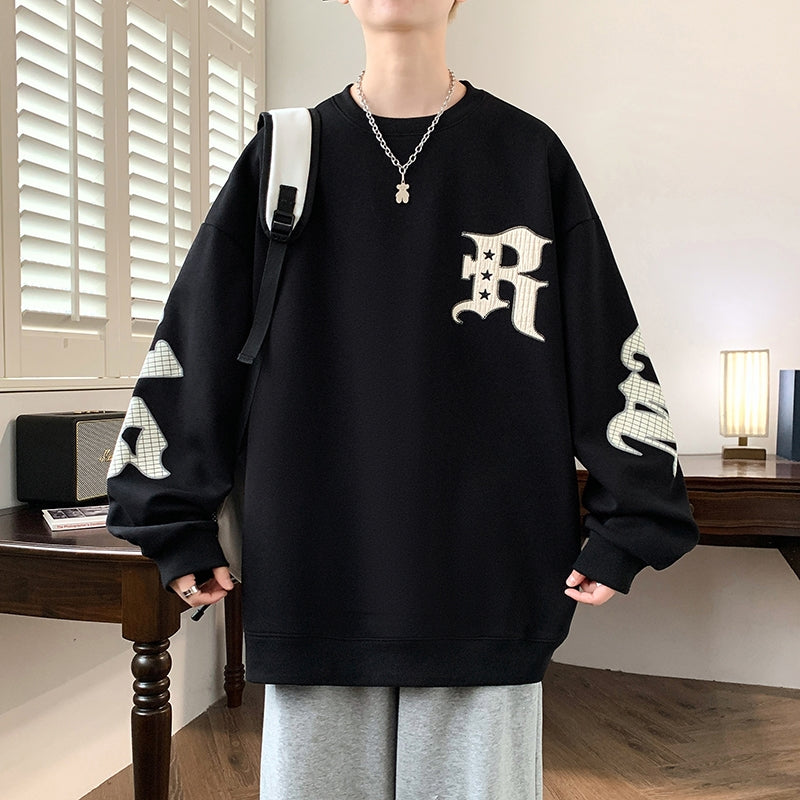 Men's Drop Shoulder Crew Neck Hoodie — Casual Pullover