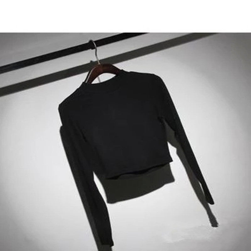 High-Waisted Long Sleeve Slim Fit T-Shirt