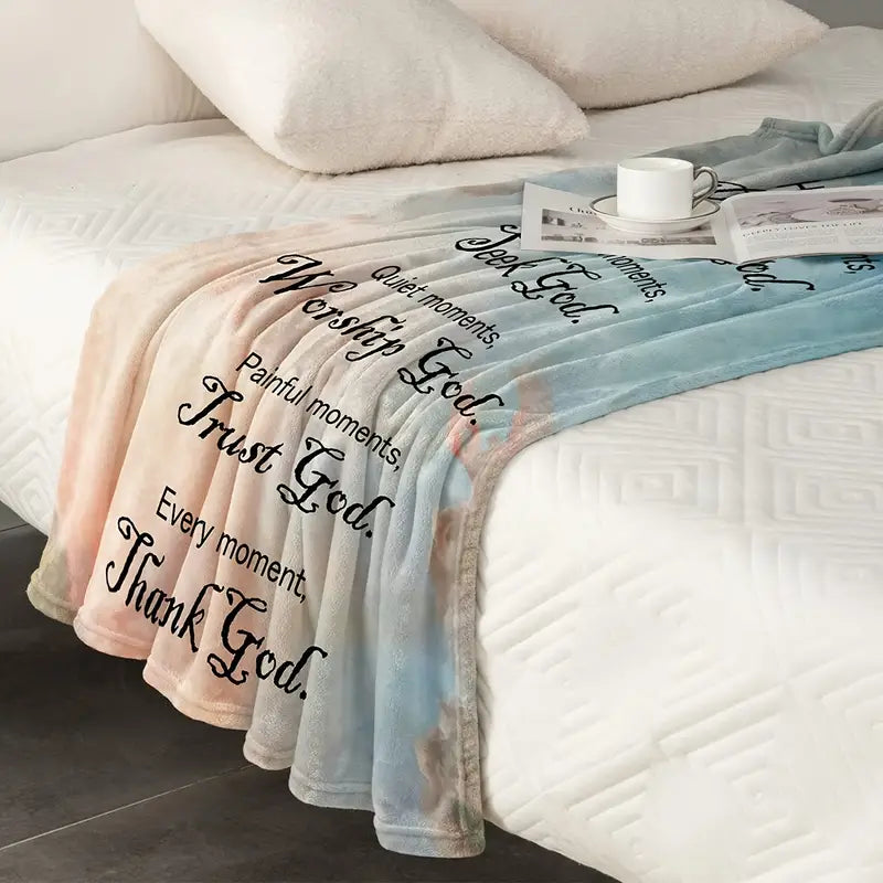 Christian Bible Verse Blanket - Soft Plush Throw