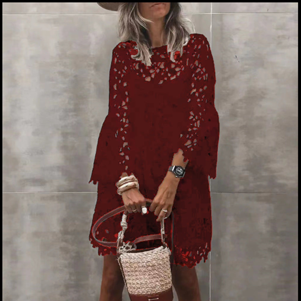 Ethnic Style Lace Flower Dress for Women