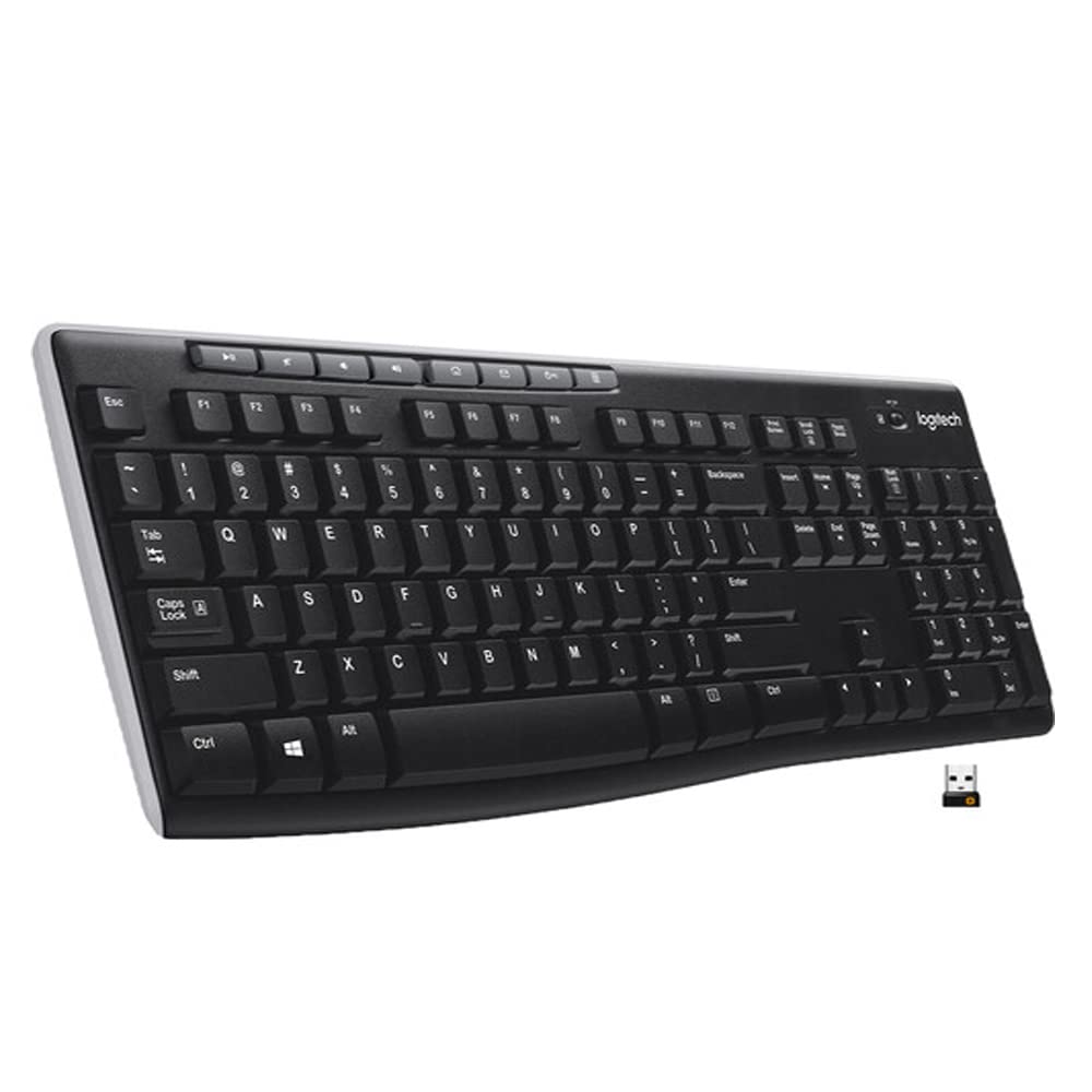 Logitech 920003051 K270 Wireless Keyboard 17 x 6 x 1 inches - Black (Renewed)