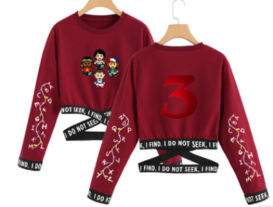 Stranger Things 3 Cropped Long Sleeve Sweatshirt
