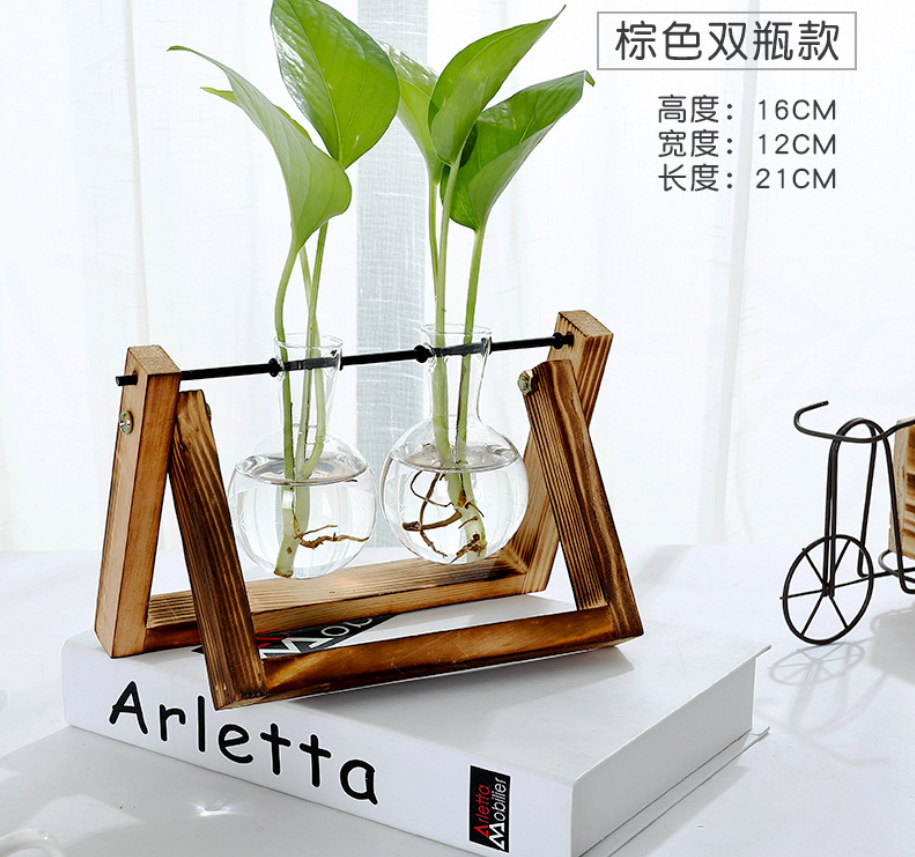 Wood & Glass Decorative Shelf | Borosilicate Glass | 50×50cm | Home Decor