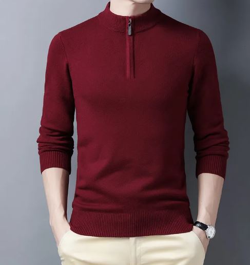 Men's Half-Zip Sweater | Ribbed Hem & Collar | 7 Colors | M–3XL