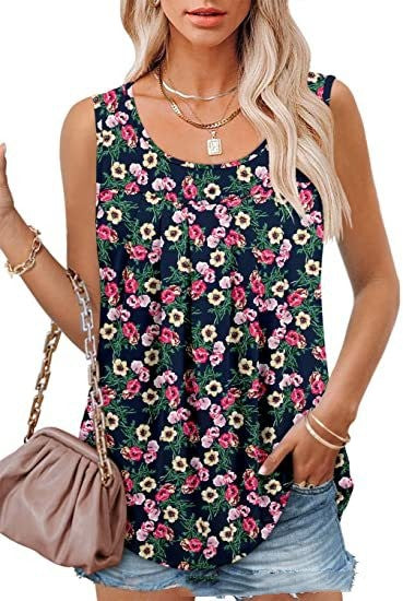 Women's Loose-Fit Sleeveless Printed Vest Top