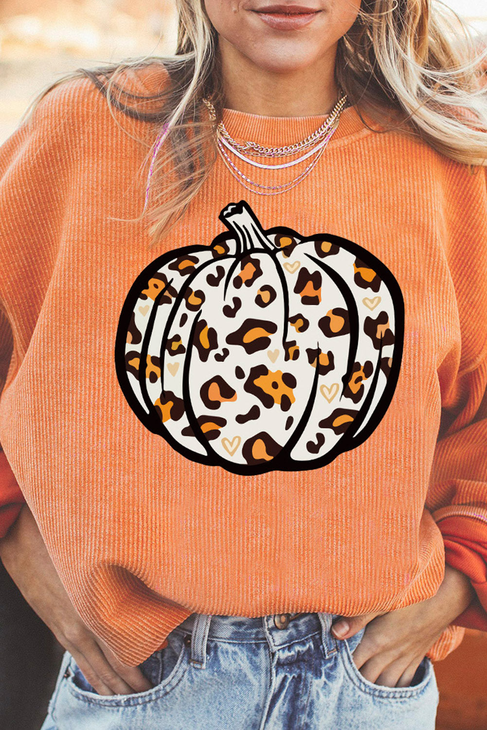 European American Halloween Pumpkin Head Sweater