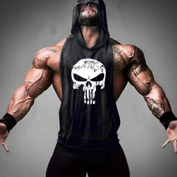 Hooded Skull Bodybuilding Tank Top