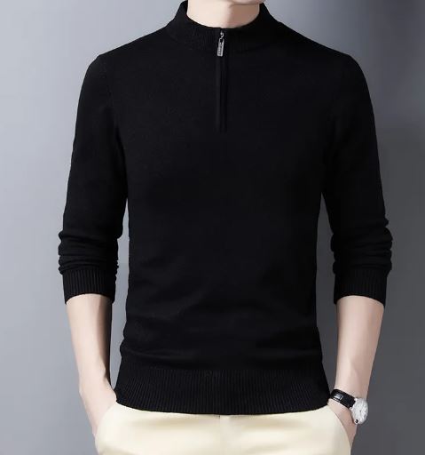 Men's Half-Zip Sweater | Ribbed Hem & Collar | 7 Colors | M–3XL