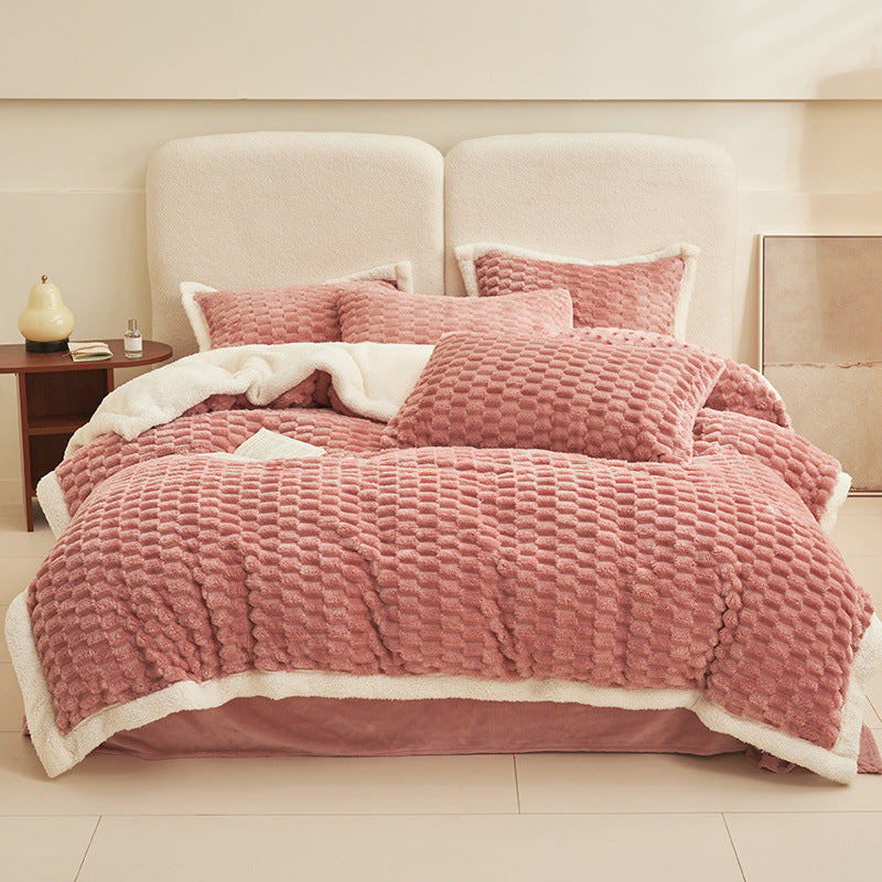 Cozy 4-Piece Velvet Fleece Bedding Set | Fall & Winter