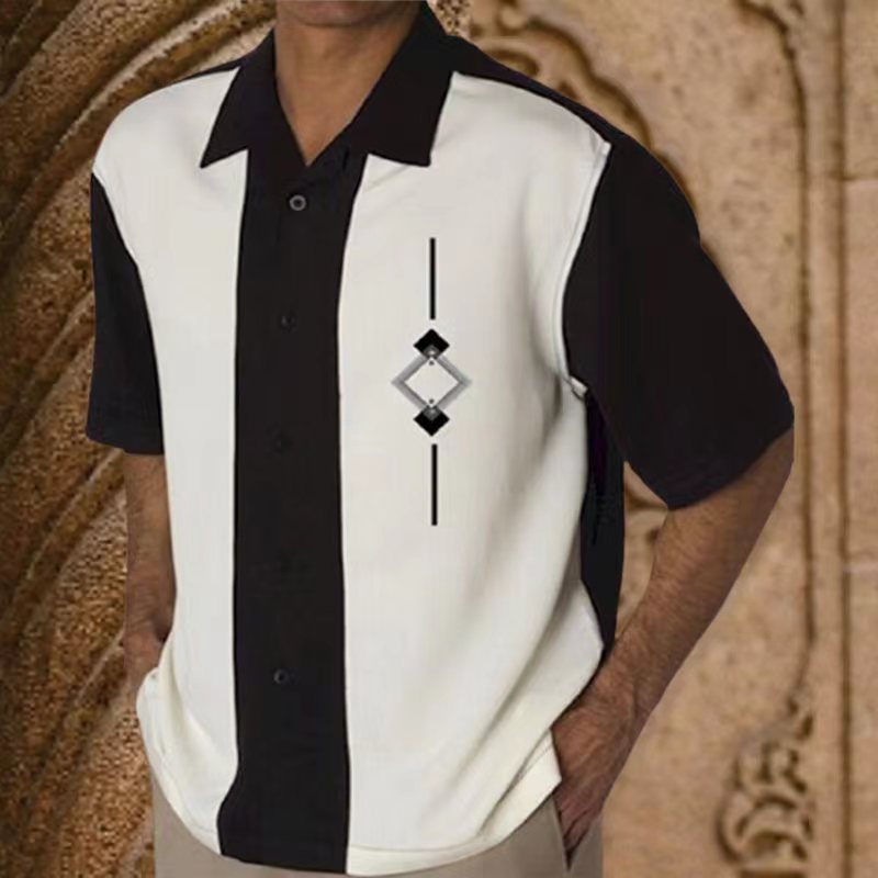 Men's Casual Short Sleeve 3D Gradient Shirt