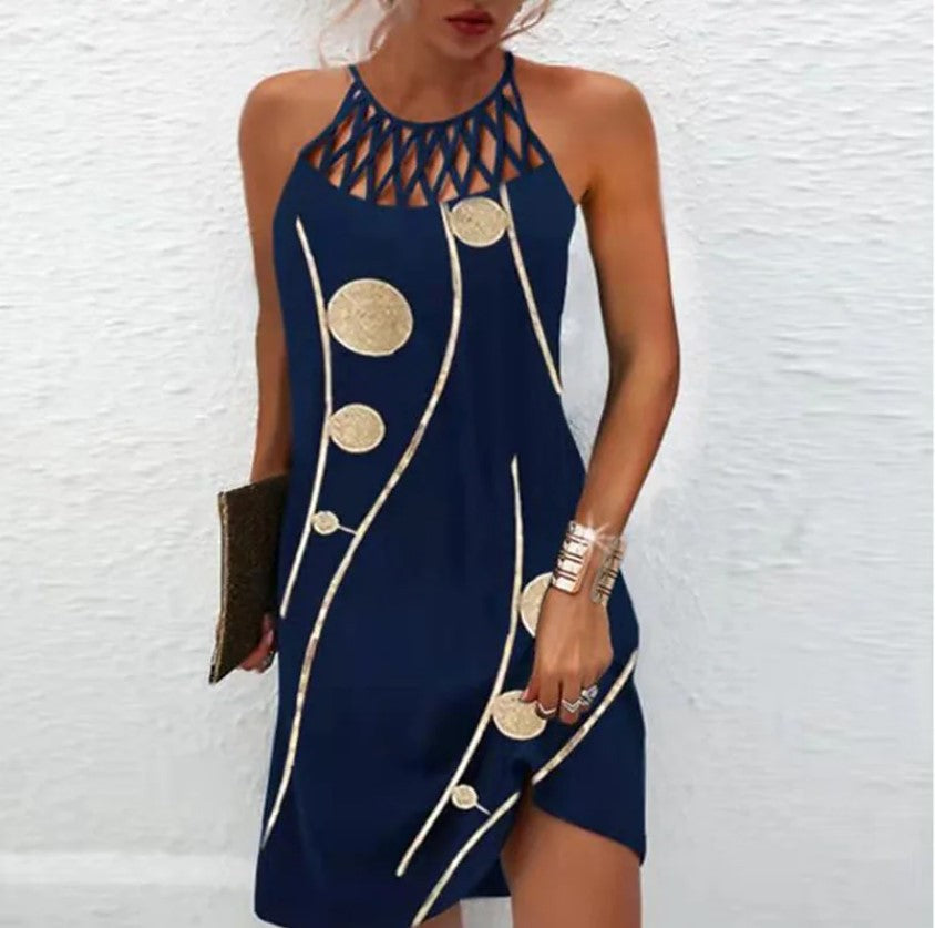 Casual Bohemian Dress with Ethnic Print Design