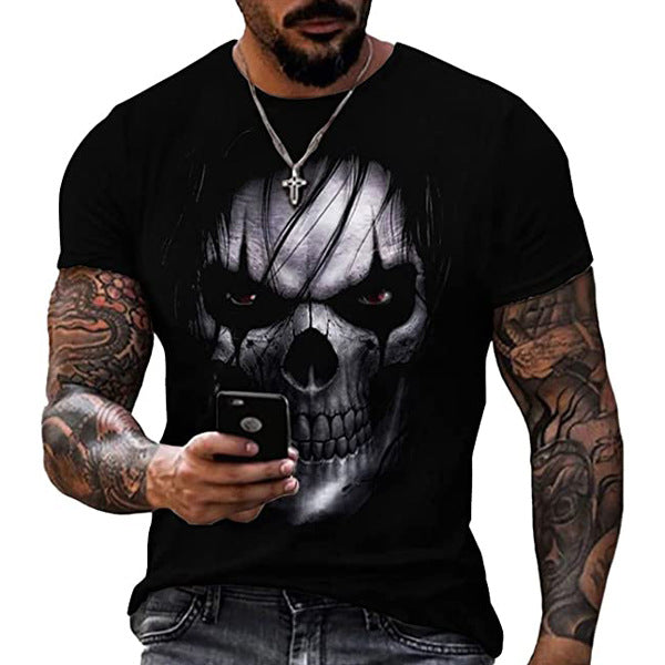 Men's Casual T-Shirt with Myth Pattern in Polyester Spandex