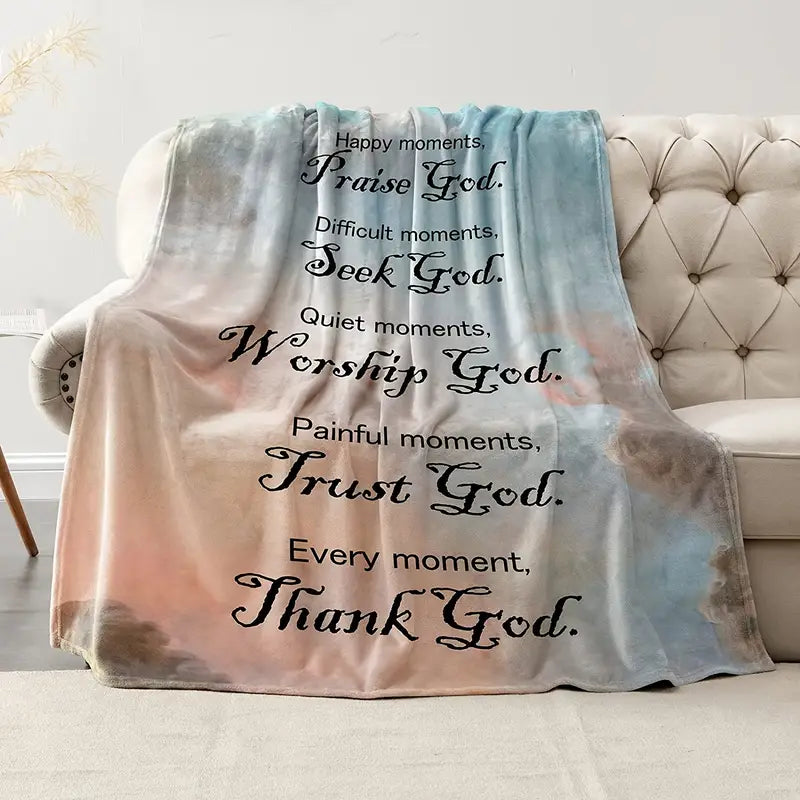 Christian Bible Verse Blanket - Soft Plush Throw