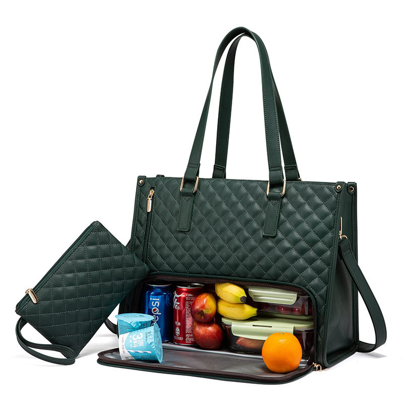 Women's Insulated Lunch Bag | Large Capacity Tote with Laptop Compartment