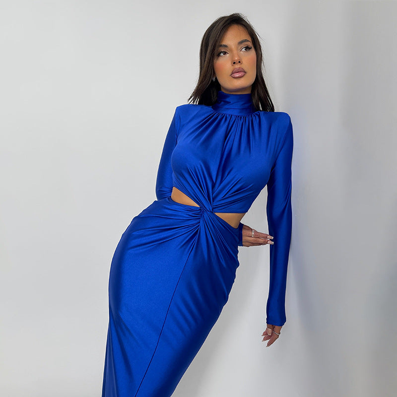 Women's Half Turtleneck Long Sleeve Dress