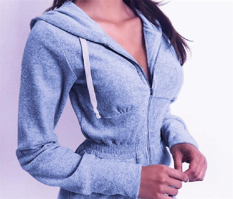 Women's Hoodie Knit Jumpsuit with Shorts