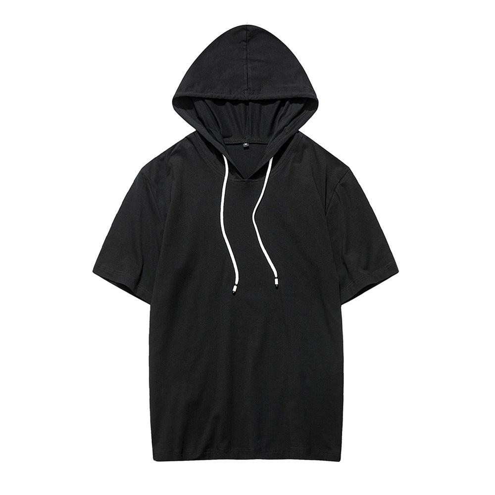 Men's Hooded Short Sleeve Casual Sweatshirt