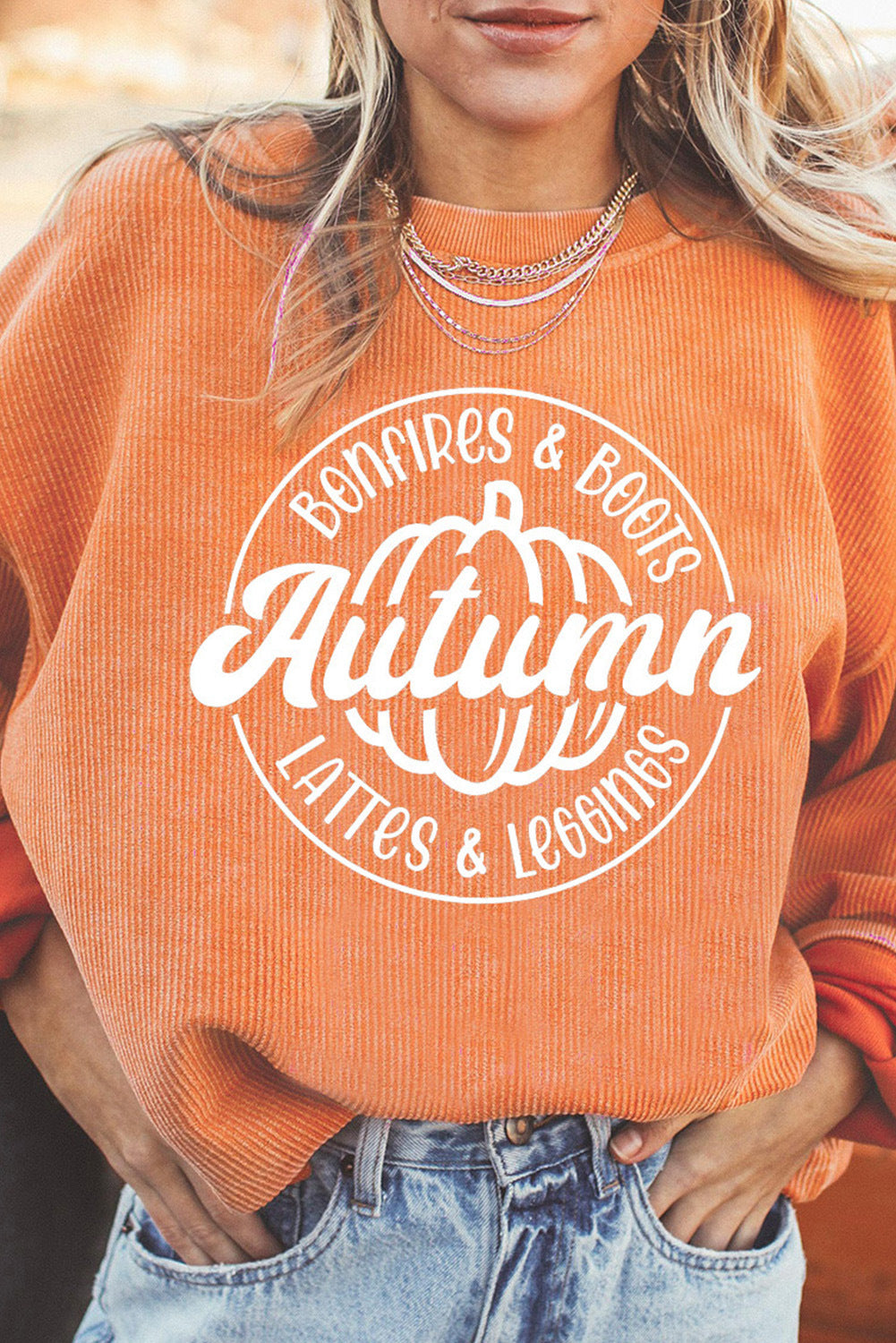 European American Halloween Pumpkin Head Sweater