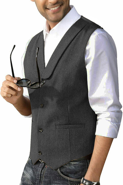 Men's Slim Fit Cashmere Blend Casual Business Vest