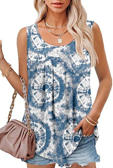 Women's Loose-Fit Sleeveless Printed Vest Top