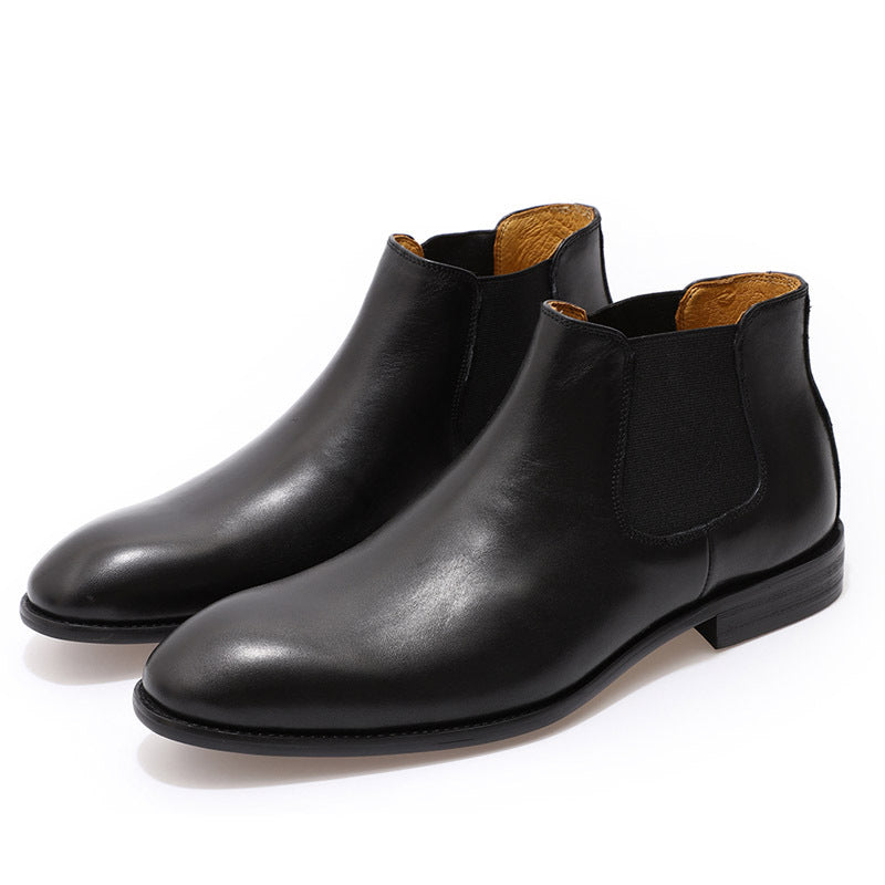 Genuine Leather Men's Shoes with Stirrup