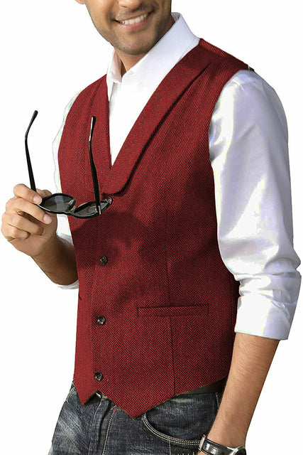 Men's Slim Fit Cashmere Blend Casual Business Vest