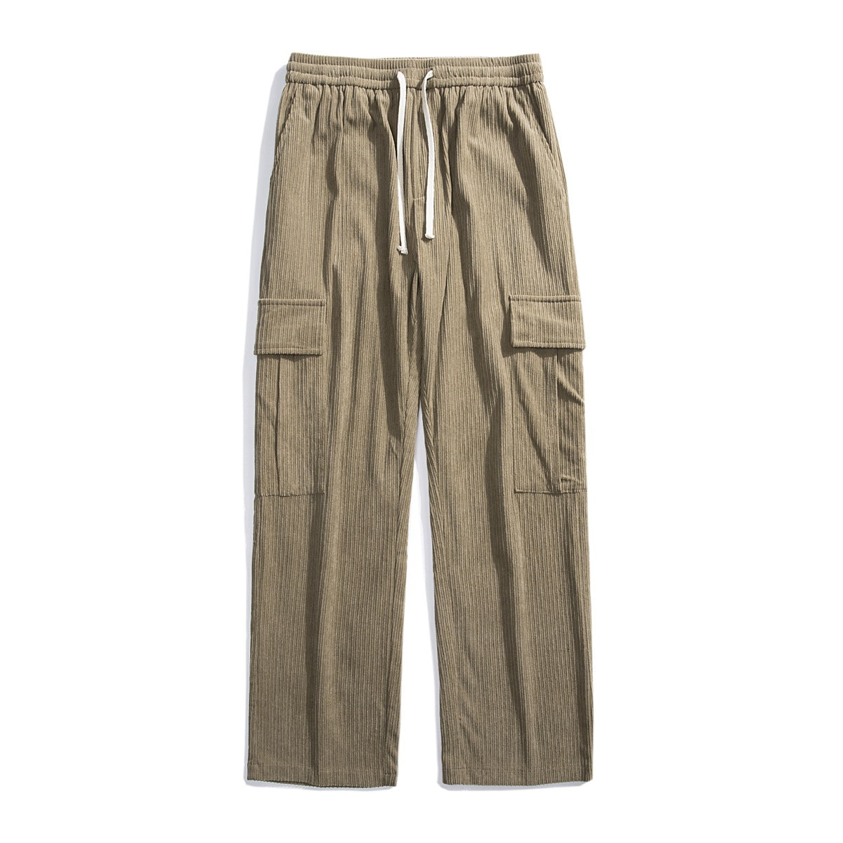 Corduroy Loose Straight Cargo Pants for Autumn & Winter