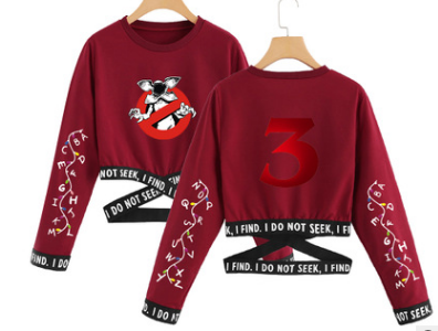Stranger Things 3 Cropped Long Sleeve Sweatshirt