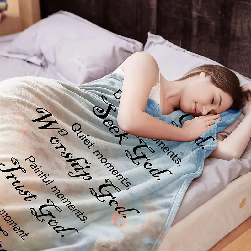 Christian Bible Verse Blanket - Soft Plush Throw