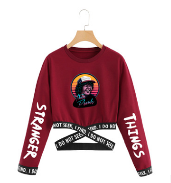 Stranger Things 3 Cropped Long Sleeve Sweatshirt