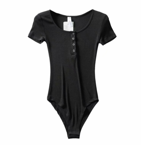 Women's Short Sleeve Button Slim T-Shirt for Street Style