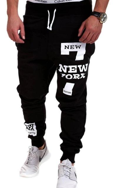Fashionable Athletic Pants with New York Letter Print