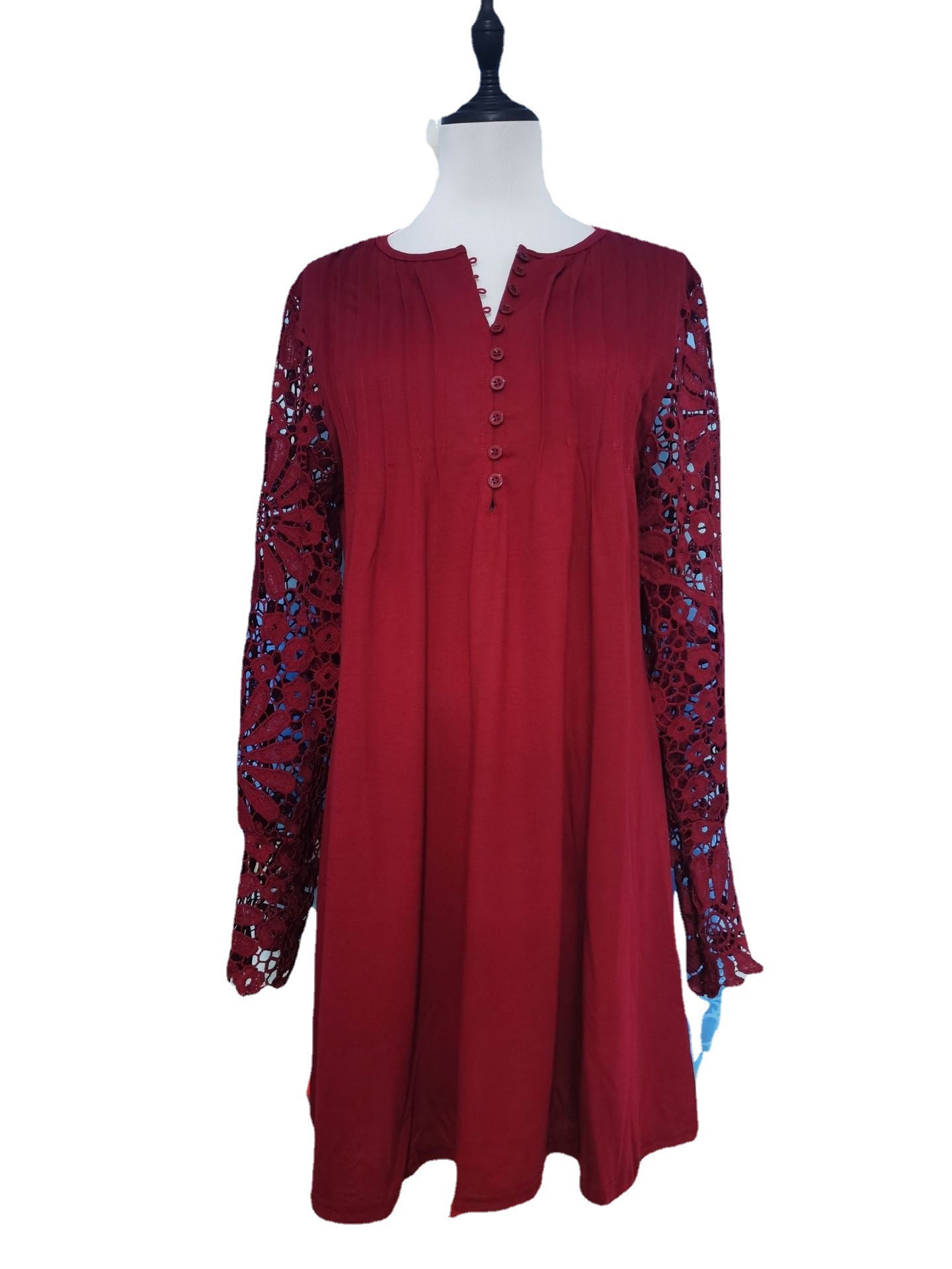 Spring Summer's Lace Long Sleeve Dress