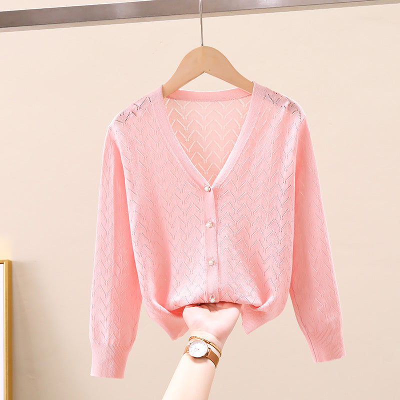 Girl's Thin Knitted Cardigan UV Jacket for Ages 5+