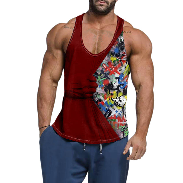 Men's Cotton Loose Breathable Gym Vest — Workout Tank Top