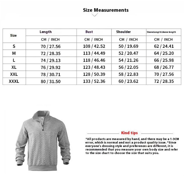 Men's Jacquard Knit Sweater | Long Sleeve Autumn & Winter | 5 Colors | S–3XL