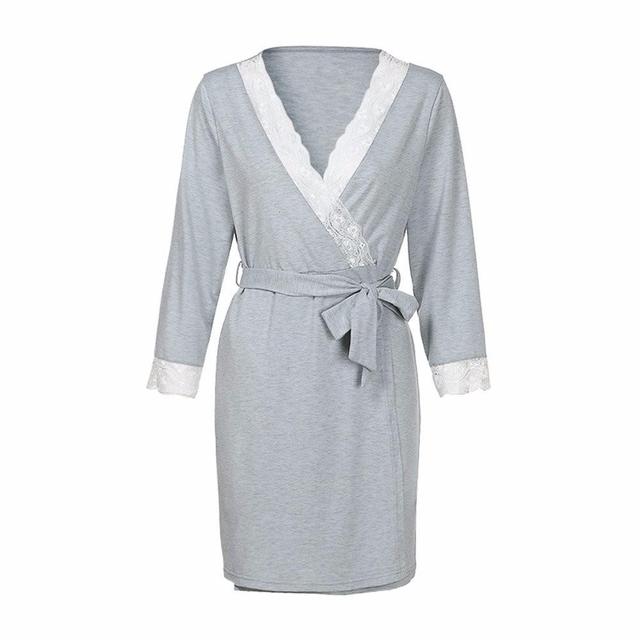 Lace Maternity Nursing and Hospital Pajamas Set