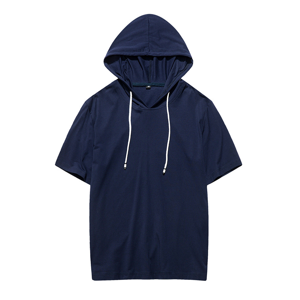 Men's Hooded Short Sleeve Casual Sweatshirt