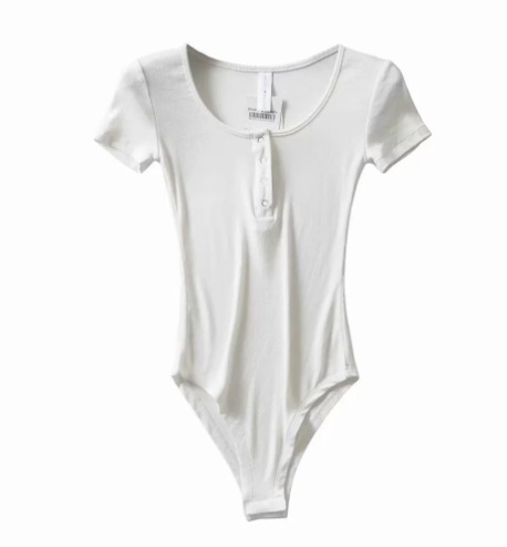 Women's Short Sleeve Button Slim T-Shirt for Street Style