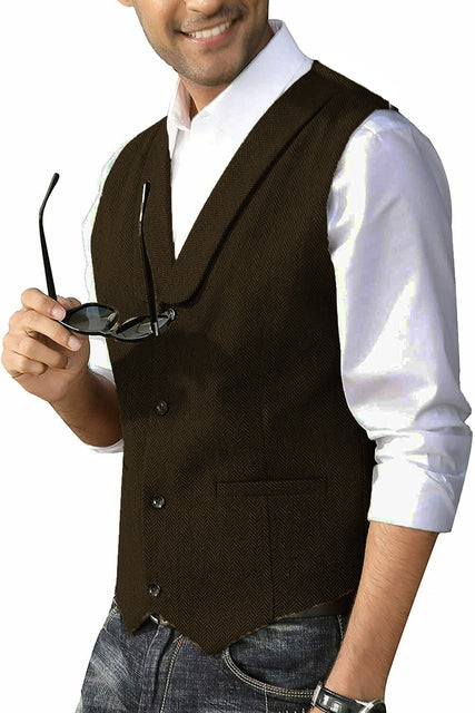 Men's Slim Fit Cashmere Blend Casual Business Vest