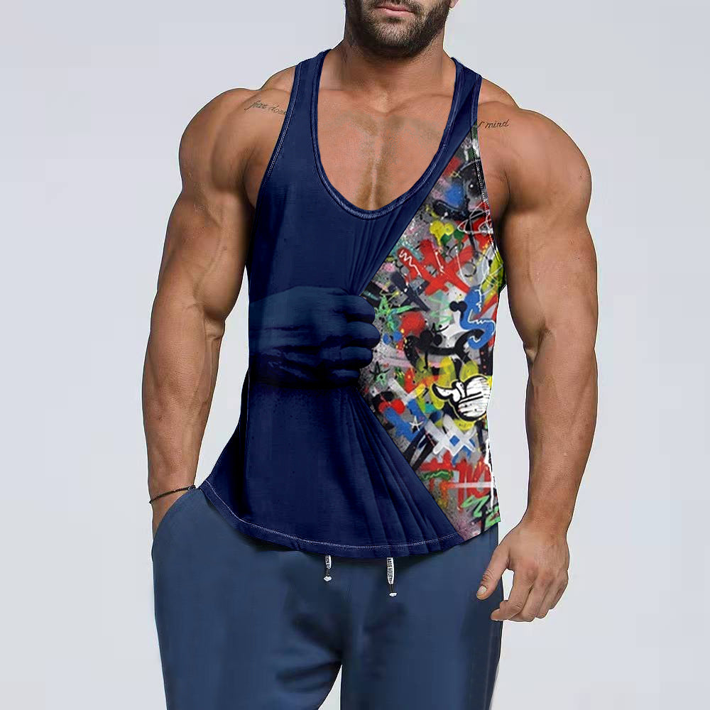 Men's Cotton Loose Breathable Gym Vest — Workout Tank Top