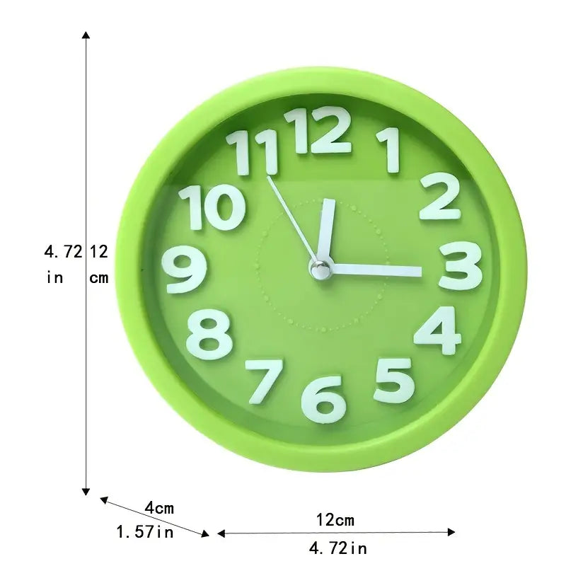 3D Big Round Silent Quartz Alarm Clock for Bedrooms