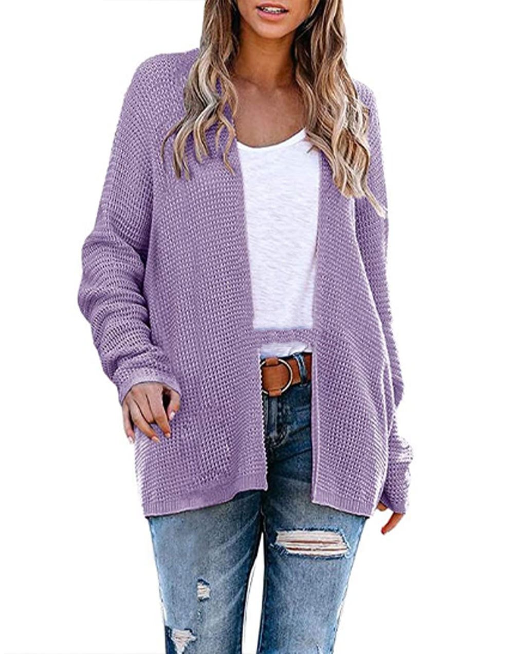 Women's Oversized Knitted Cardigan | Loose Fit Open Front | 6 Colors | S–XL
