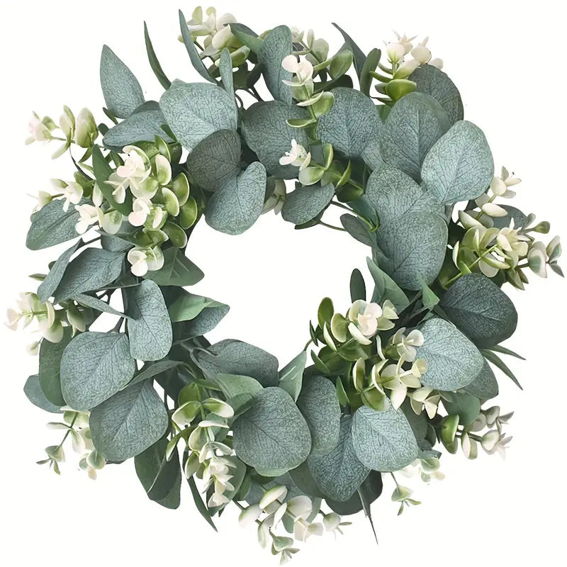 Artificial Eucalyptus Wreath | Faux Greenery Door Wreath | Farmhouse Home Decor