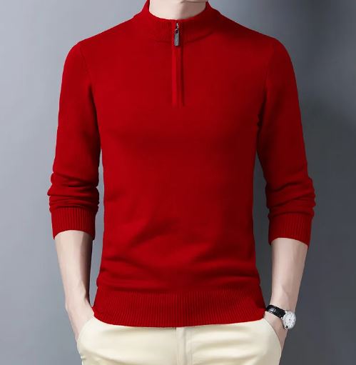 Men's Half-Zip Sweater | Ribbed Hem & Collar | 7 Colors | M–3XL