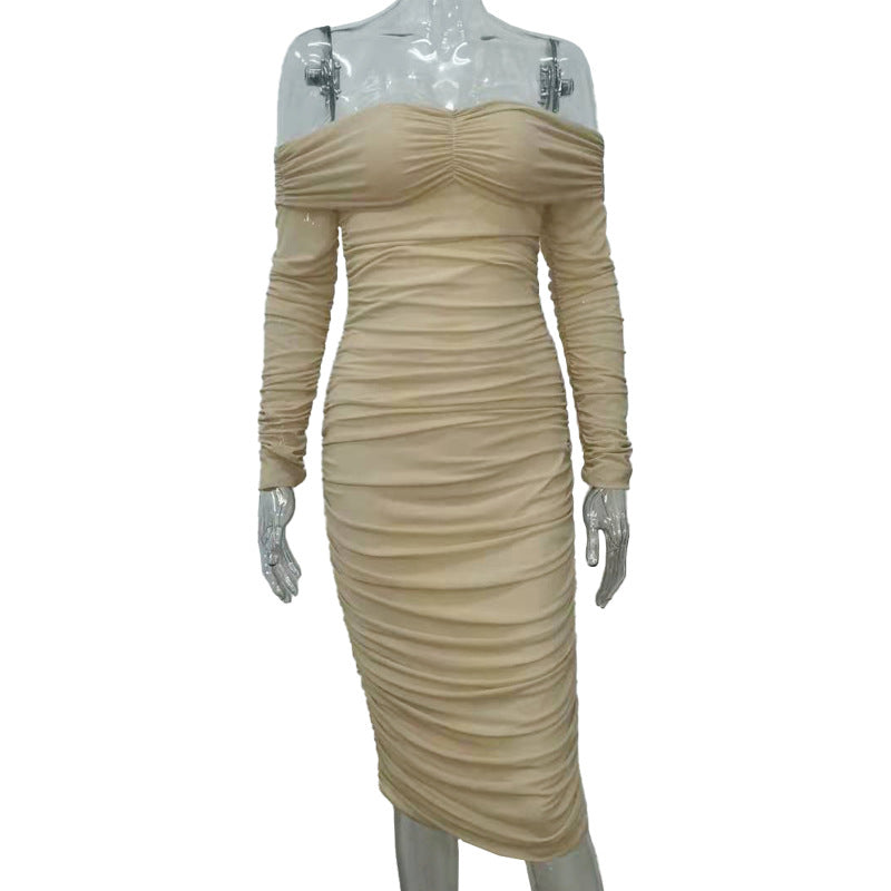 Spring Summer New European Sexy Long Sleeve Dress