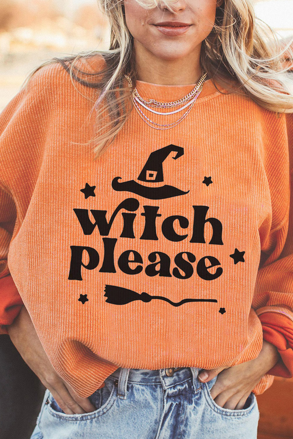 European American Halloween Pumpkin Head Sweater