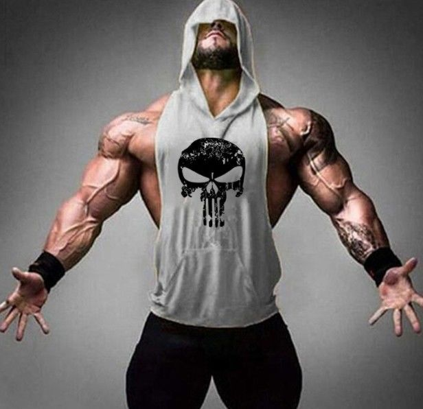 Hooded Skull Bodybuilding Tank Top