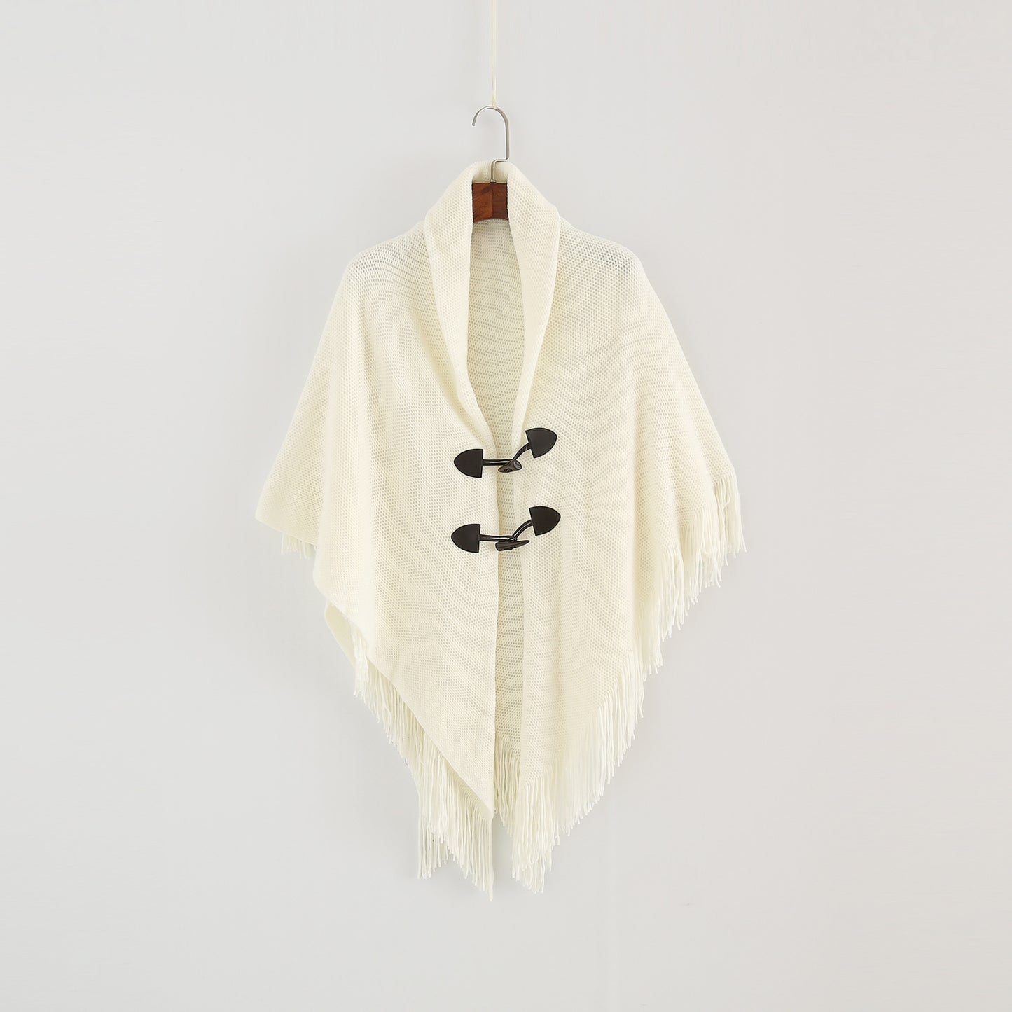 Fashion Button Cardigan with Hooded Cashmere Scarf